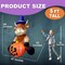 5FT Halloween Inflatable - Built-in LED Highland Cow with Witch Hat